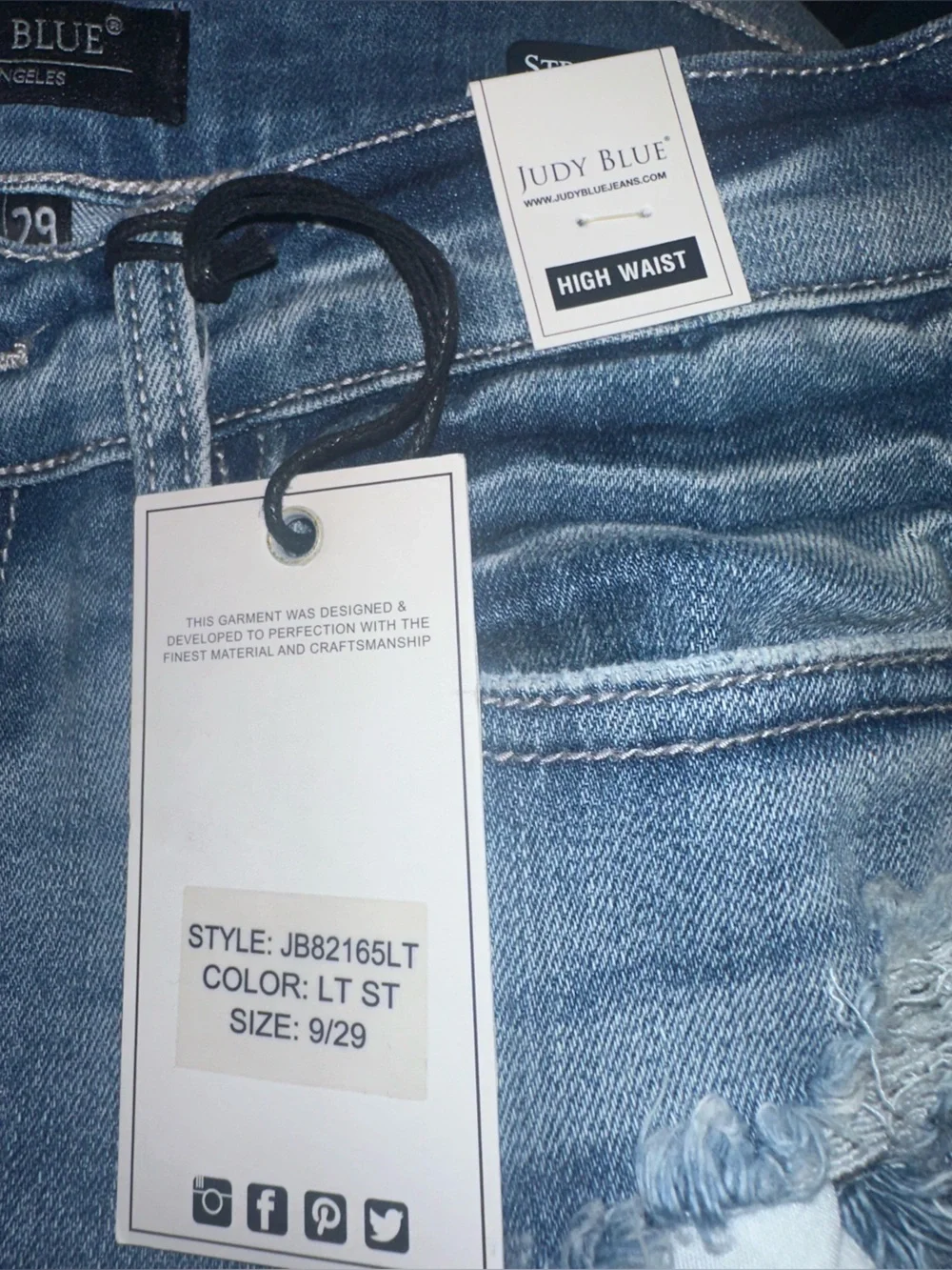 Judy Blue Light Blue Distressed Skinny Jeans